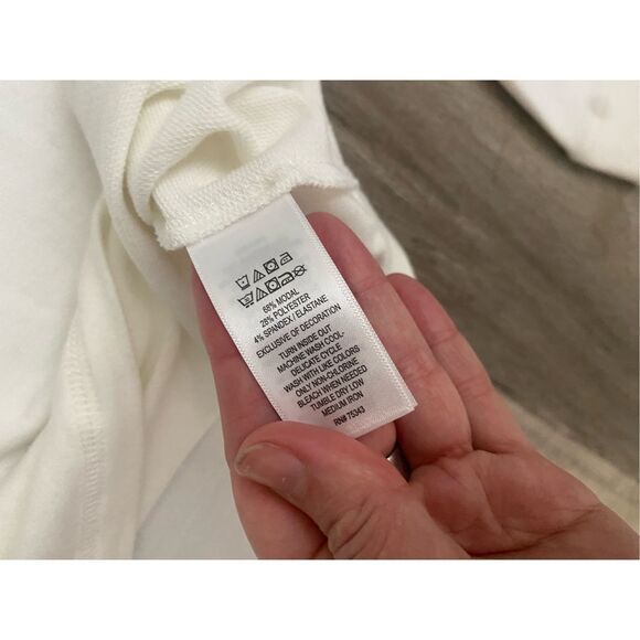 Rachel Zoe Embroidered "Love" White Pullover Sweater, Sz Medium - Picture 5 of 8